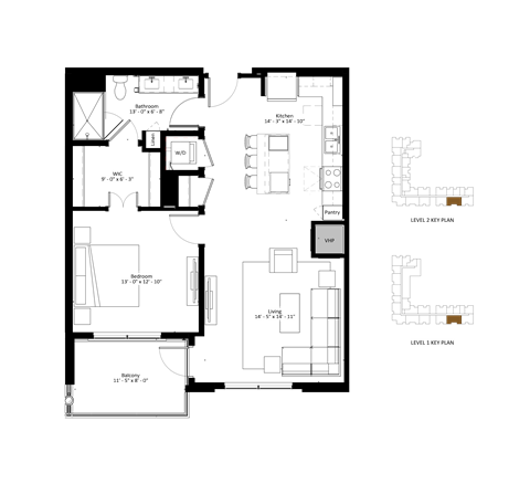 A floor plan of a house with labeled rooms and dimensions.