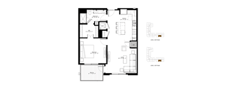 A black and white floor plan of a two-level home with labeled rooms and dimensions.