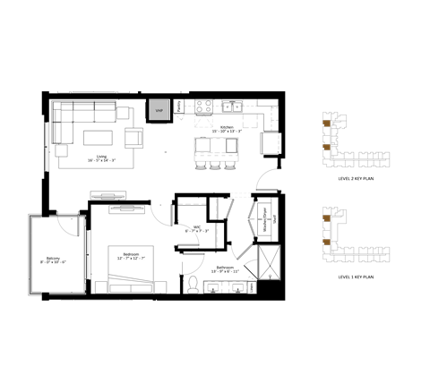 A floor plan of a building with rooms labeled, such as "Office 1" and "Office 2".