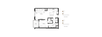 A black and white image of a two level floor plan of a house.