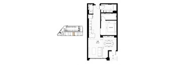 floor plan of upper and lower floors of the modern home