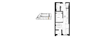 floor plan of upper and lower floors of the modern home