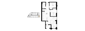 the floor plan of the apartment is shown in this drawing