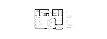 A floor plan of a two-level home with a key plan on the right side.