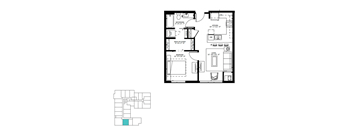 A floor plan of a house with a living room, kitchen, and 11 bedrooms.