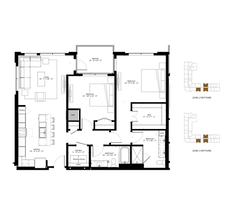 A floor plan of a house with labeled rooms and a separate garage plan.