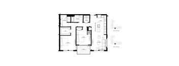 A black and white image of a floor plan for a house.