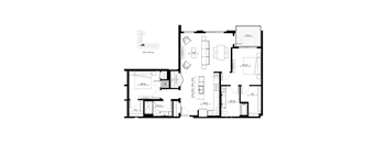 A floor plan of a house with labeled rooms and dimensions.