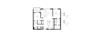 A black and white floor plan of a house with two levels.