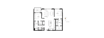 A black and white floor plan of a two-story house with labeled rooms and dimensions.