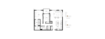A black and white image of a floor plan for a house.