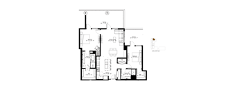 A black and white image of a floor plan for a house.