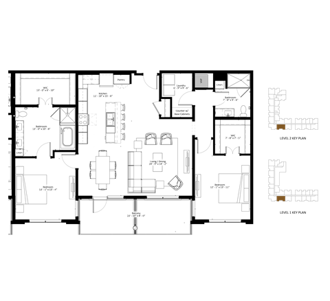 A floor plan of a house with labeled rooms.