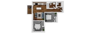 the floor plan of the 2100 sq ft apartment