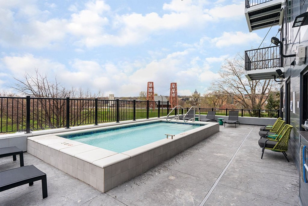 the swimming pool at our apartments