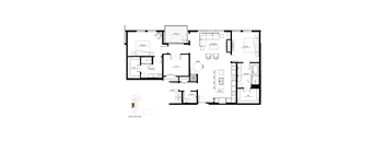 A black and white image of a floor plan for a three-story building.