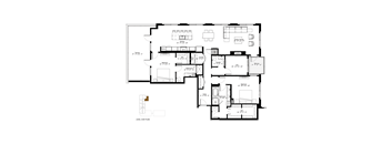 A black and white image of a floor plan for a house.