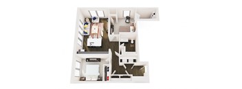 the bungalow floor plan with bedroom and living room