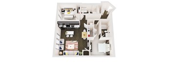 a 3 bedroom floor plan with a bathroom and a living room