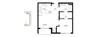 the floor plan of the ground floor of the house
