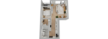 a floor plan of a one bedroom apartment