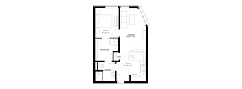 A black and white image of a floor plan for a home.