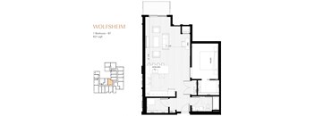 Wolfsheim Floor Plan - 2nd Floor Apartment with Balcony