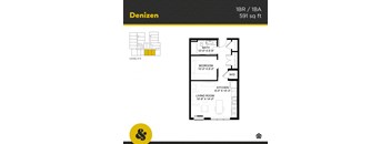 a floor plan of a home with a bedroom and a living room