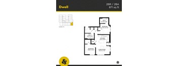 a floor plan of a home with a bedroom and a living room