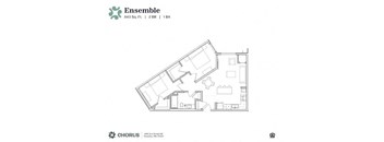 a typical floor plan of a 1 bedroom apartment
