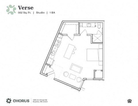 a floor plan of a bedroom apartment
