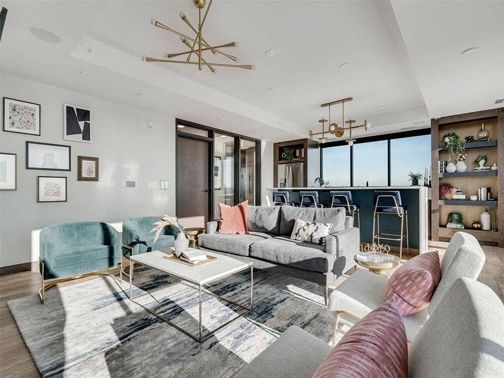 a living room with a couch and a coffee table