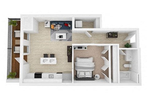 a floor plan with a bedroom and a bathroom