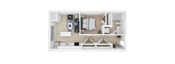a1 split bedroom floor plan  1 bedroom with 2 baths