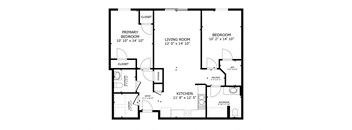 A black and white image of a house floor plan.