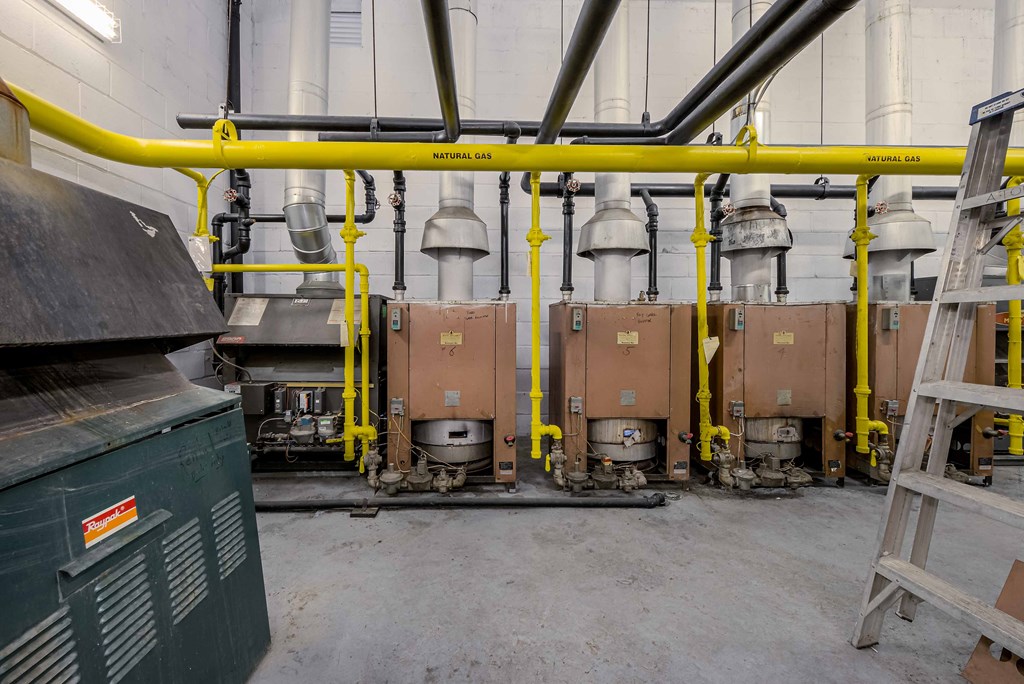 a view of the boiler room