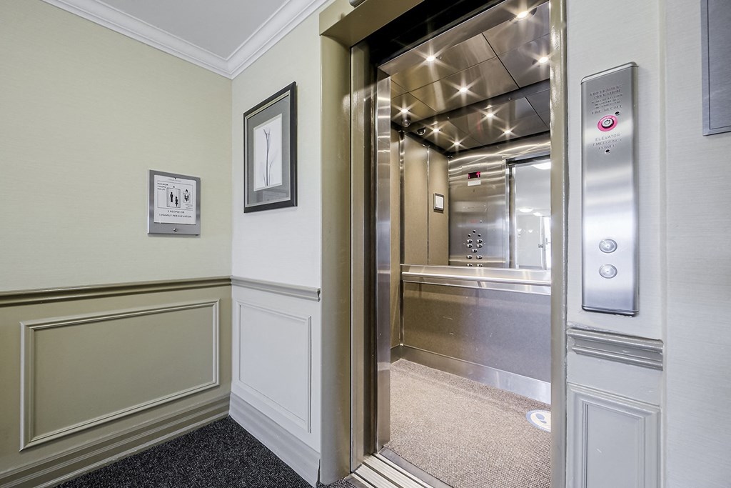 a view of an open elevator door in a hotel