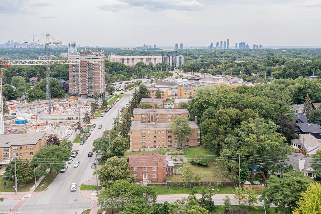 an aerial view of the city of minneapolis with the minneapolis skyline in the background