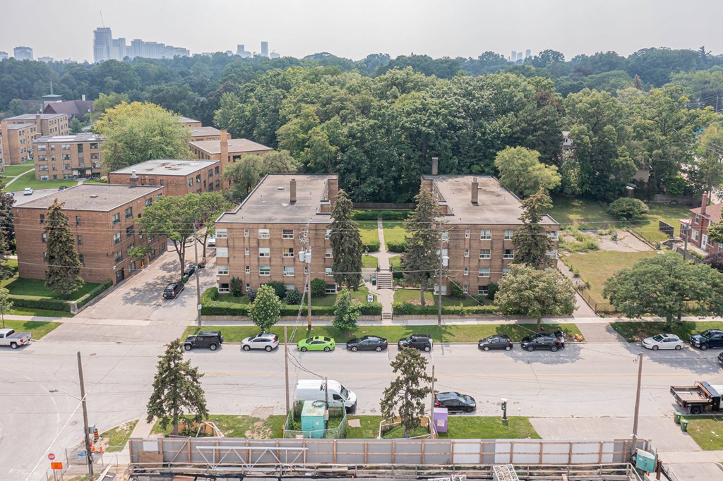 a view of the campus from the top of a building