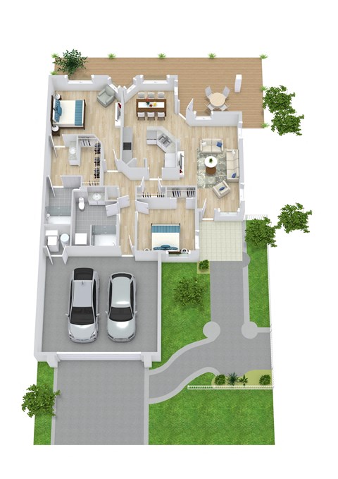 typical floor plan of a house in the villa royalty free 3d model preview no.
