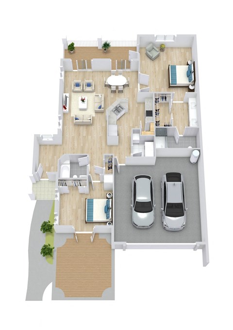 bedroom floor plan an in 3d