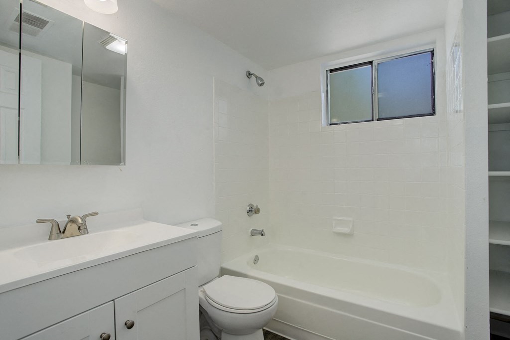 a bathroom with a toilet and a sink and a tub