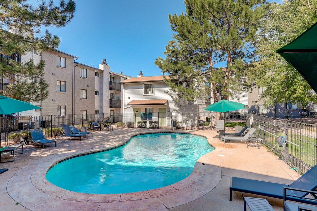 our apartments have a resort style pool and patio