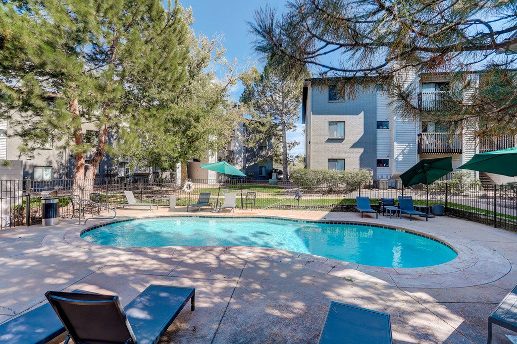 our apartments have a resort style pool and patio
