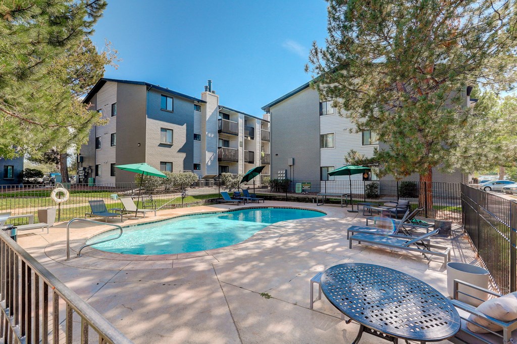 our apartments have a resort style pool and patio