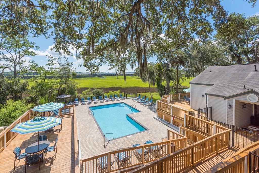 take a dip in the resort style pool