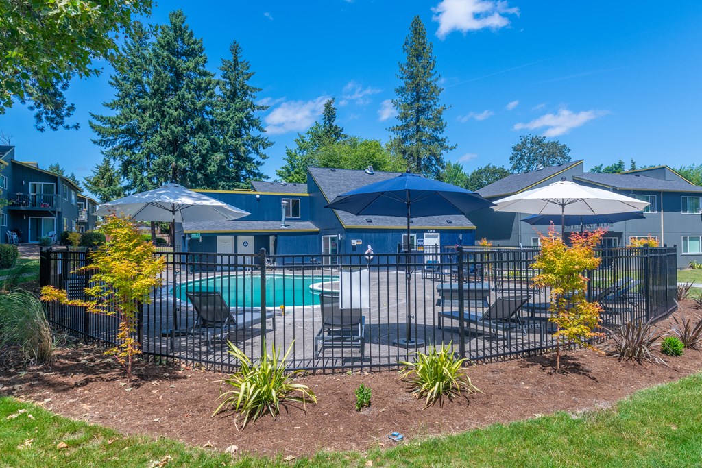 our apartments showcase a beautiful black iron fence