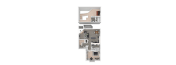 a floor plan of a house with a bedroom and a living room