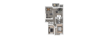 a floor plan of a 1 bedroom floor plan with a bathroom and a living room