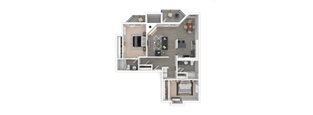 a796 floor plan  1 bedroom with 2 baths  129